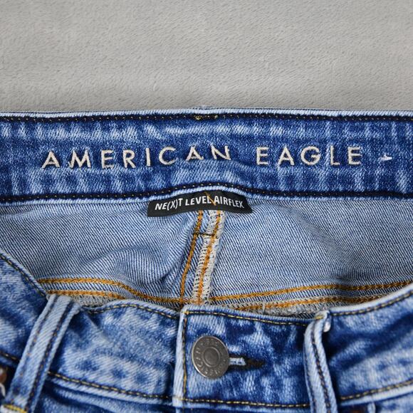 American Eagle Jeans Mens 32X34 (29x33 Meas) Skinny Distressed Denim Blue - Picture 2 of 11